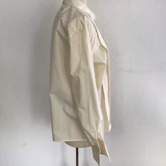 Talbots pleated front tuxedo style button up shirt size 14 - Picture 3 of 6